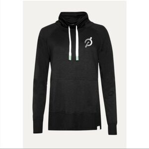 Peloton Black Cozy Hoodie Pocket Pullover Sweatshirt with Silver Logo Size Small